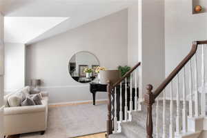 Staircase and living room.