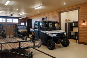 Garage featuring recessed lighting
