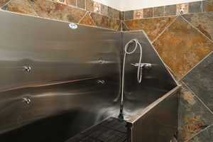 Detailed view of a soaking tub