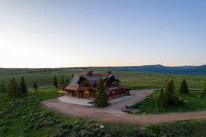 View of mountain background with rural landscape