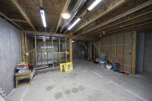 View of unfinished below grade area