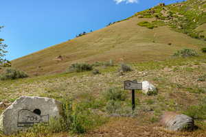 Exterior view of a mountainous background