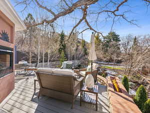 Trex deck looking over the terraced backyard