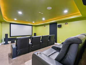 Theater furniture and equipment are included