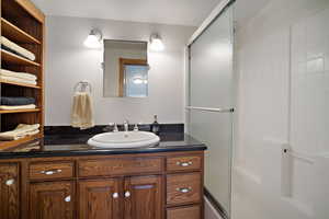 Bathroom featuring vanity