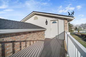 View of wooden deck