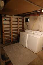 Clothes washing area with laundry area and separate washer and dryer