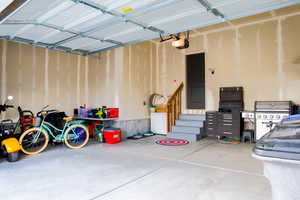 Two car garage with extended side for more storage