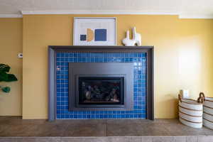 Gas Fireplace with Tile Surround