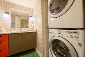 3/4 Bath & Laundry area.