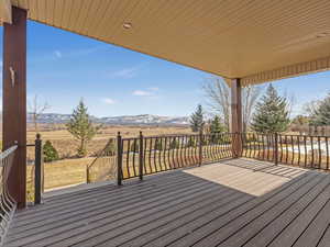 Deck with a mountain view