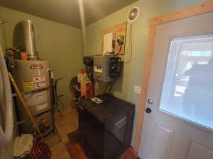 Utilities featuring gas water heater