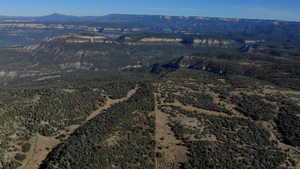Drone / aerial view featuring a mountain view