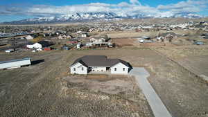 Aerial view featuring a mountain view