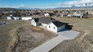 Aerial view with a residential view and a mountain view