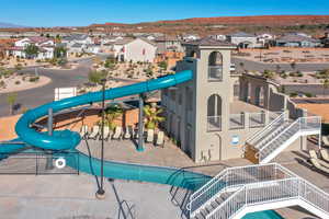 View of pool with a residential view