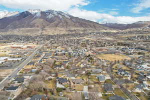 Aerial view with a residential view and a mountain view