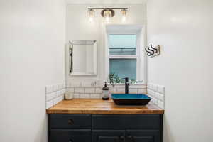 Bathroom featuring vanity