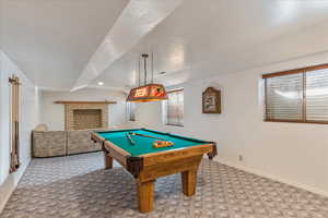 Game room featuring billiards. Pool table included!