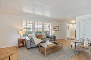 View of living room from dining room.