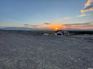 View of yard with a mountain view