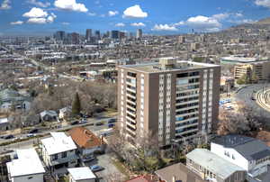 Aerial view with downtown view