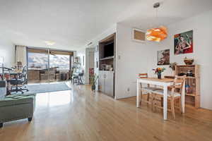 Living room and dining area