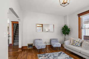 Living area with new plaster and paint.