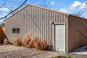 Large oversize detached two-car garage.