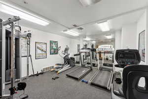 Exercise room featuring visible vents