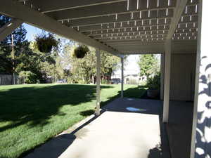 View of patio in the fall