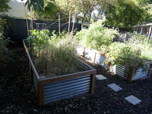 View of yard with a garden in the fall