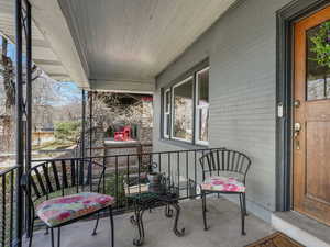 Exterior space with covered porch