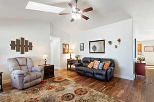 Vaulted Ceiling with skylights, open and bright!