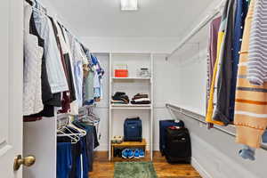 Extra large walkin closet.