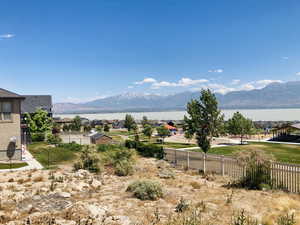 View of mountain feature with a water view