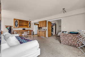 View of carpeted living area