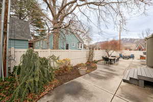 View of patio / terrace featuring outdoor dining area and a fenced backyard