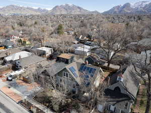 Bird's eye view with a mountain view and a residential view