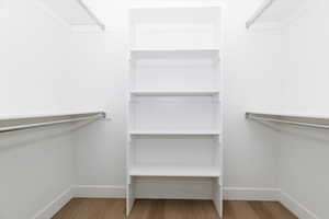 Spacious closet featuring wood finished floors