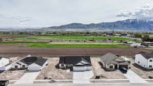 Drone / aerial view with a mountain view