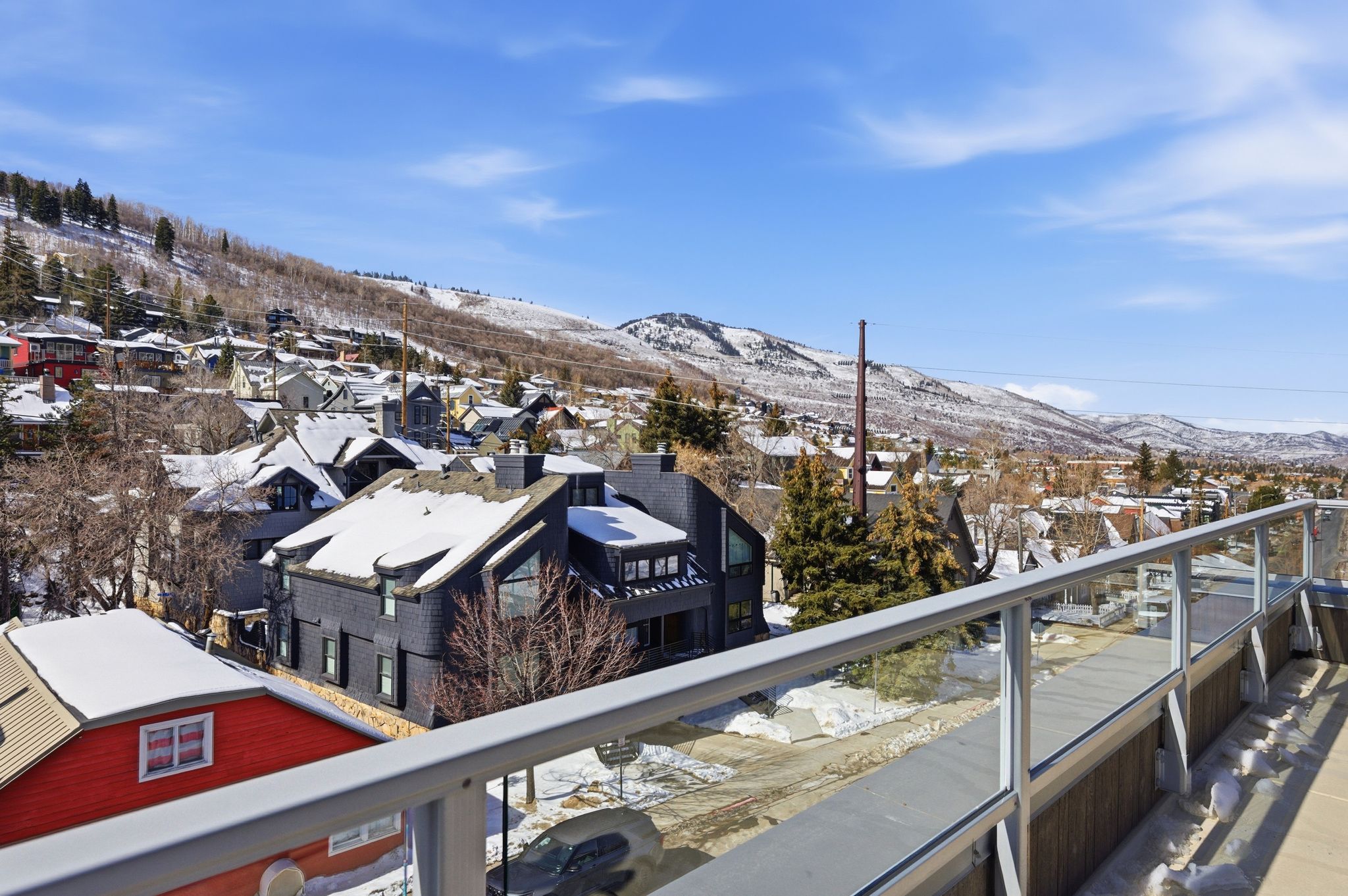 Mountain view with nearby suburban area