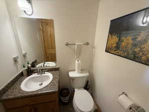 Bathroom with toilet and vanity
