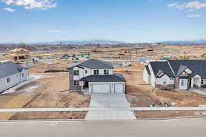 Birds eye view of property with a residential view
