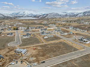 Aerial view featuring a mountain view