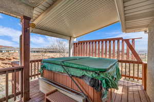 Deck with a hot tub