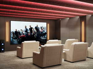 View of carpeted cinema room