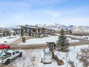 Exterior space with a mountain view