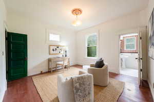Office/den flex space with adjoining 3/4 bath with beautiful new 2025 marble flooring
