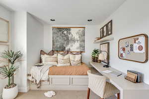 Bedroom with carpet floors